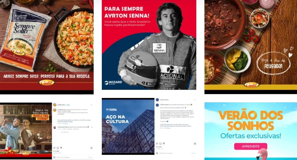 a imagem mostra os conteúdos criados por uma agência de marketing